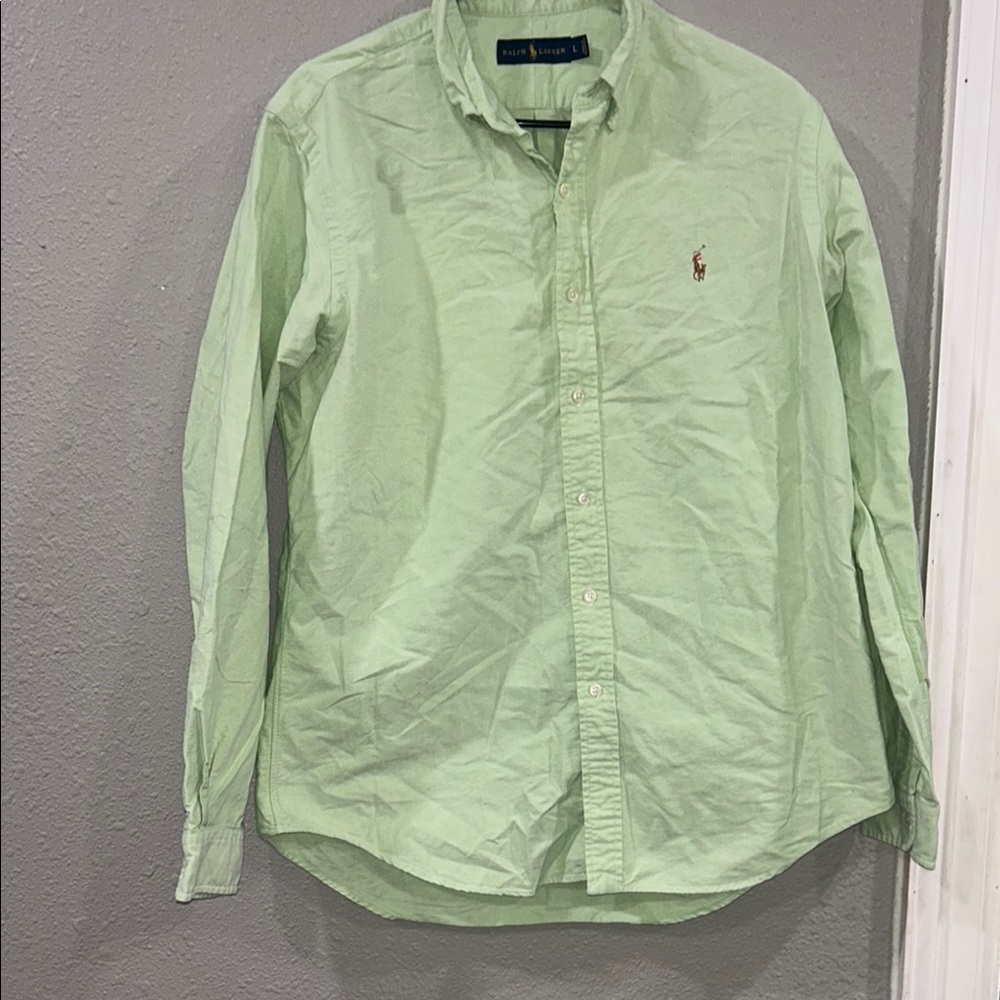 Ralph Lauren Men's Light Green Button Down Shirt